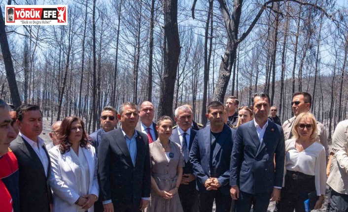 CHP lideri Özel, yangın bölgesinde incelemelerde bulundu