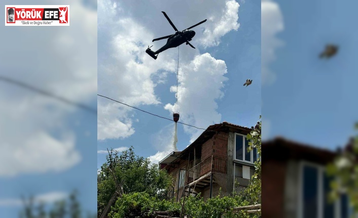 Evde çıkan yangın araziye sıçradı