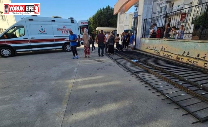 Söke’de üzerine okulun demir kapısı düşen çocuğun kafasına 12 dikiş atıldı