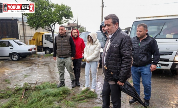 Başkan Yetişkin fırtınadan zarar gören bölgelerde incelemelerde bulundu