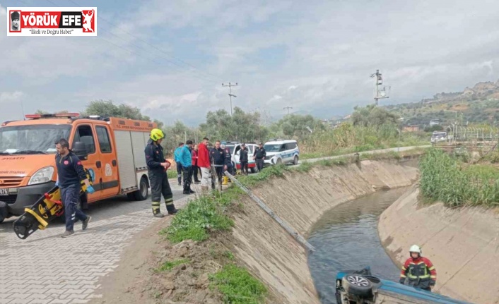 Otomobil sulama kanalına uçtu: 1 yaralı
