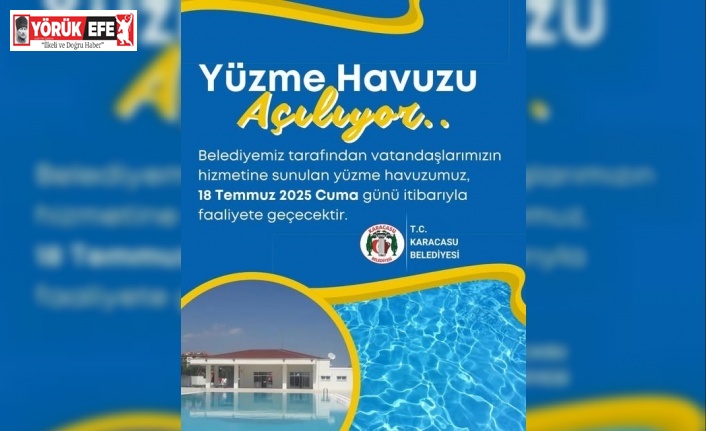 Karacasu’da yüzme havuzu bugün açılıyor