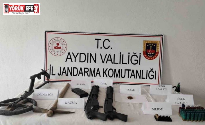 Köşk’teki işletmenin ek binasında uyuşturucu ve av tüfekleri ele geçirildi