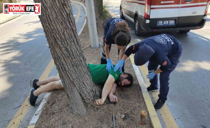 Kuşadası’ndaki kazada motosiklet sürücüsü yaralandı