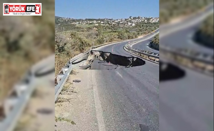 Söke-Kuşadası Karayolu’nda yol çöktü