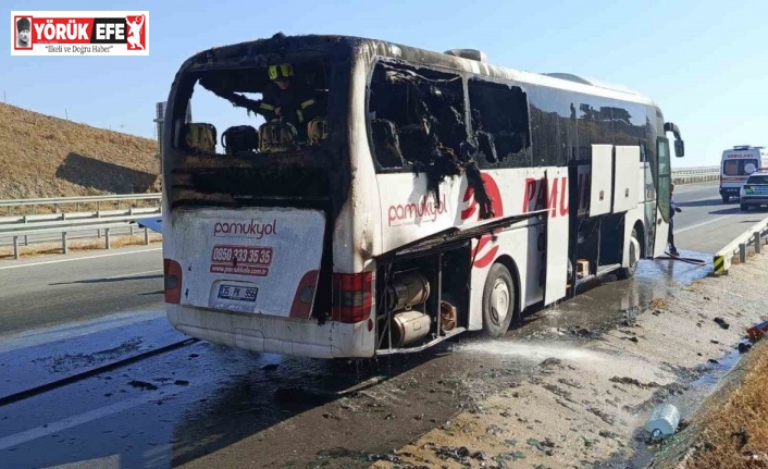 Aydın’da yolcu otobüsü alevlere teslim oldu