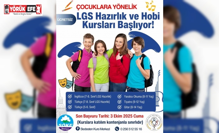 Söke Belediyesi’nden çocuklara LGS hazırlık ve hobi kursları