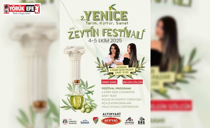 Yenice Tarım, Kültür, Sanat ve Zeytin Festivali kapılarını açıyor