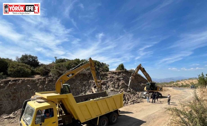 Yenipazar’da yol genişletme çalışmaları sürüyor