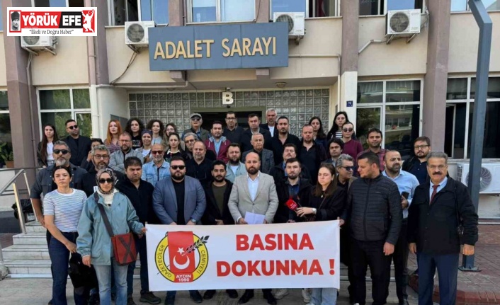 Aydın’da gazeteciler, meslektaşlarına destek için bir araya geldi