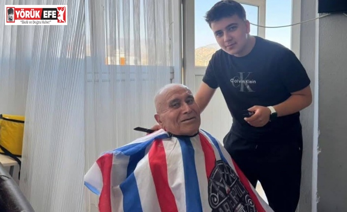 Liseli gençler, yaşlı çınarların saç bakımlarını yaptı