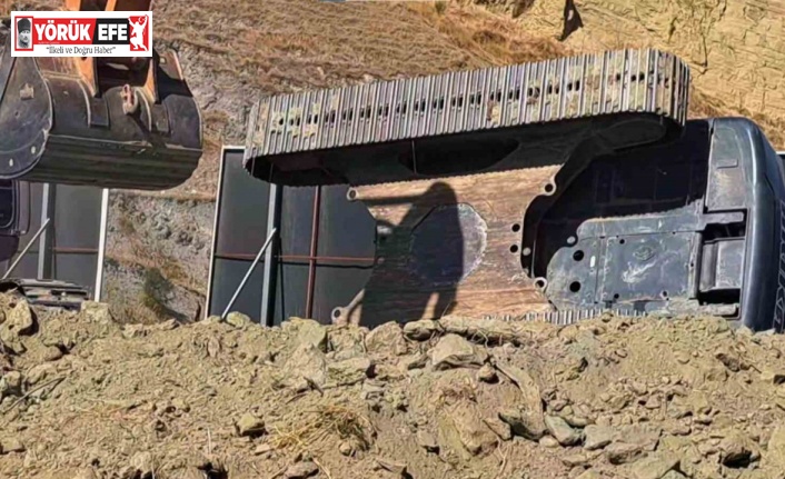 Söke’de iş makinesi devrildi: 1 yaralı