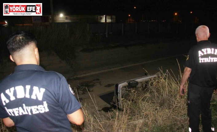 Aydın’da otomobil sulama kanalına uçtu: 2 yaralı