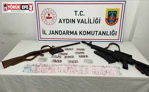 Aydın’daki evden uyuşturucu ve silah çıktı