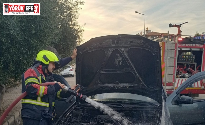 Otomobil seyir halindeyken alev aldı