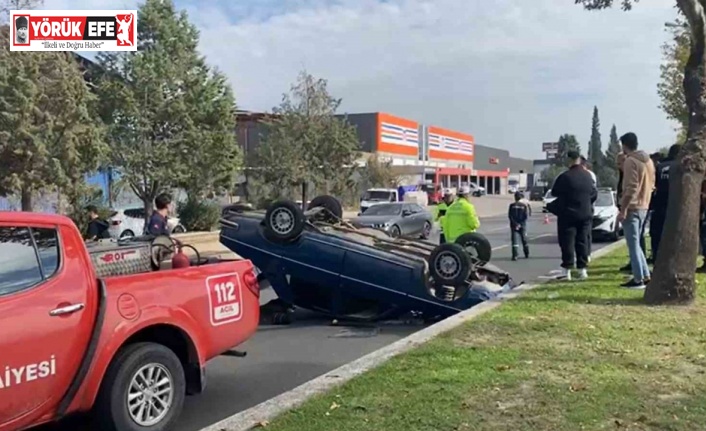 Takla atan araçtan burnu bile kanamadan çıktı