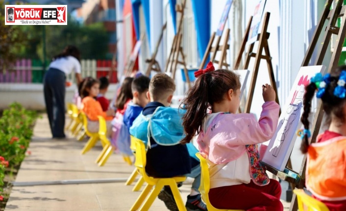 Didim’de kreş öğrencilerinden resim etkinliği