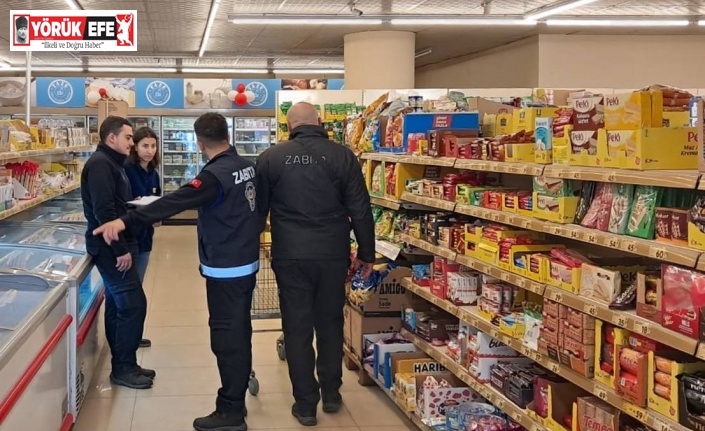 Köşk’te zincir marketlere etiket ve son kullanma tarihi denetimi