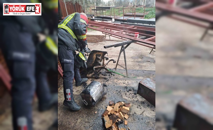 Isınmak için kovaya atılan tiner patladı, itfaiyenin hızlı müdahalesi faciayı önledi