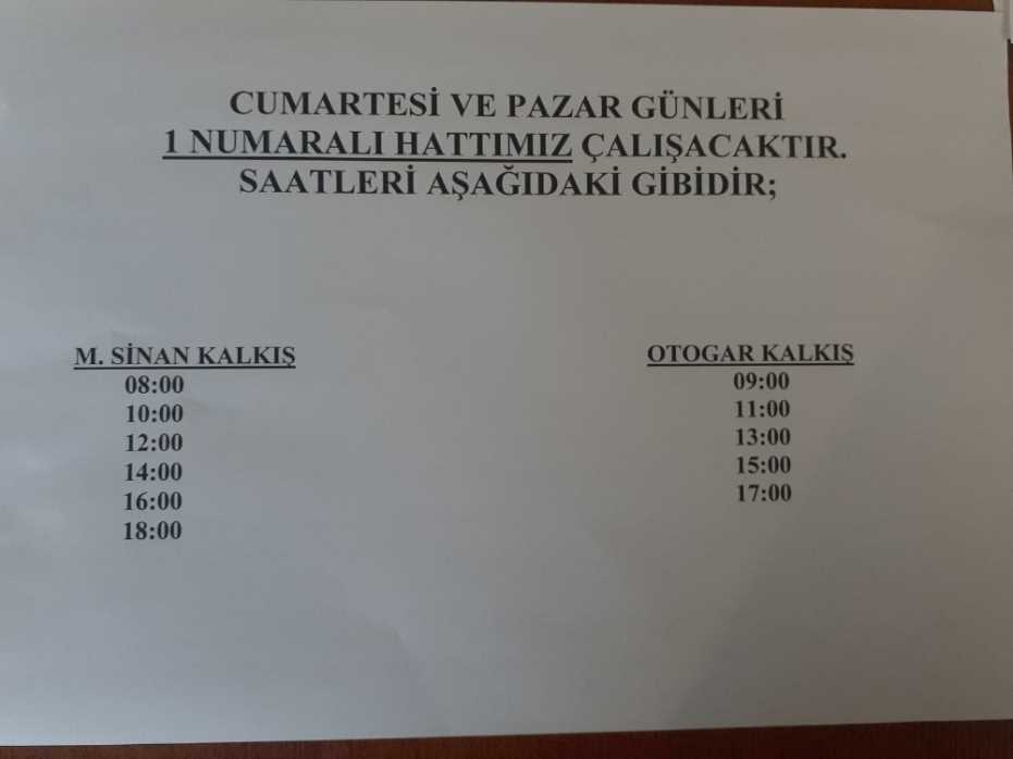 Haftasonları, Otogar Seferleri Başladı 