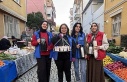 Gönüllü gençlerden pazar esnafına sıcak ikram