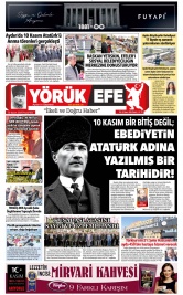 Yörük Efe Gazetesi ®️ | Aydın Haberler - 11.11.2025 Manşeti