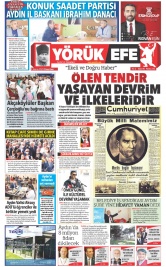Yörük Efe Gazetesi ®️ | Aydın Haberler - 08.11.2021 Manşeti