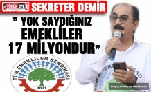GENEL SEKRETER DEMİR” Yok saydığınız emekliler 17 milyondur”