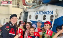 Minikler helikopter üssünde unutulmaz bir gün geçirdi