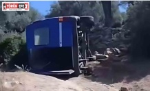 Freni tutmayan minibüs devrildi: 6 yaralı