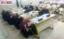 Lise öğrencilerine deprem tahliye tatbikatı