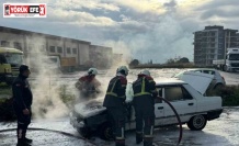 Söke’de otomobil alevlere teslim oldu