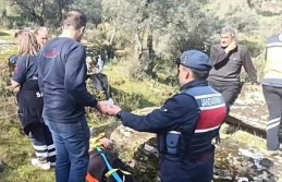 Kayalıktan düşen kadın ekiplerin çalışması...