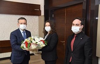 Açıkgöz ve beraberindeki heyet Vali Aksoy ile bir...