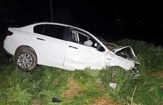 Bozdoğan’da otomobil şarampole devrildi