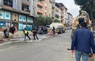 Nazilli sokakları dezenfekte edilmeye devam ediyor