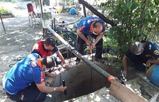 Kuyuya düşen yavru kediyi AFAD kurtardı