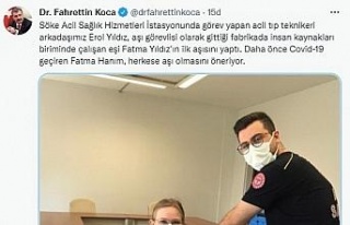 Bakan Koca’dan aşı paylaşımı