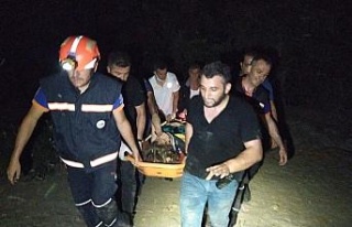 Uçurumdan düşen kadını, AFAD kurtardı