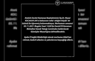 Başhekim Kocakaplan’ın acı günü