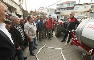 Büyükşehir’in yangın söndürme tankeri desteği...
