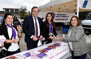 Kuşadalı kadınlar şiddete karşı tek yürek oldu