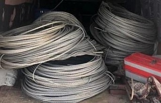 Enerji nakil direğini devirerek kablo çalan hırsızlar...