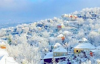 Kavşit Köyü’nün karlı fotoğrafı yoğun ilgi...