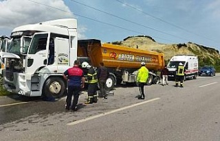 Tırda çıkan yangını, itfaiye ekipleri büyümeden...