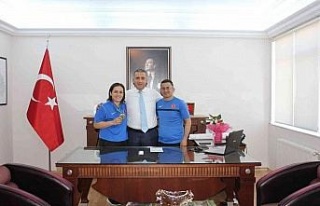 Sökeli milli sporcu Yadigar Talayhan, Kaymakam Güney’le...