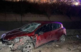 Otomobil sulama kanalına düştü, sürücü yara...