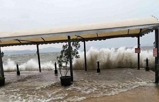 Fırtınanın oluşturduğu dalgalar Köyceğiz gölünü...