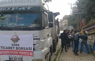 Söke Ticaret Borsası yardım tırı Hatay’a ulaştı