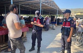 Jandarmadan pazarda hırsızlık ve sahte para denetimi